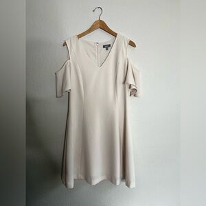 NWOT Neiman Marcus Cream Cold Shoulder Mini Dress
